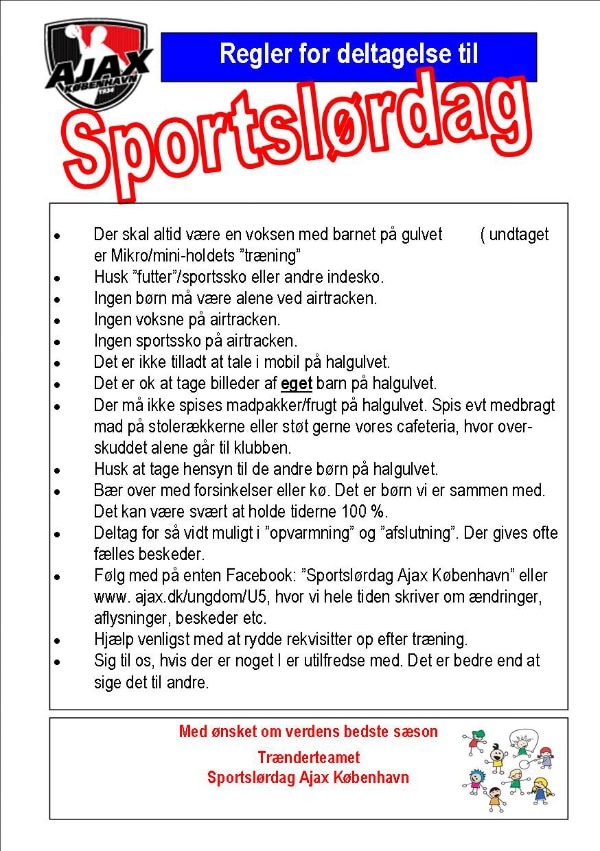 regler for deltagelse sportslørdag