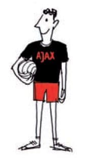Ajax mand holder bolden i armen